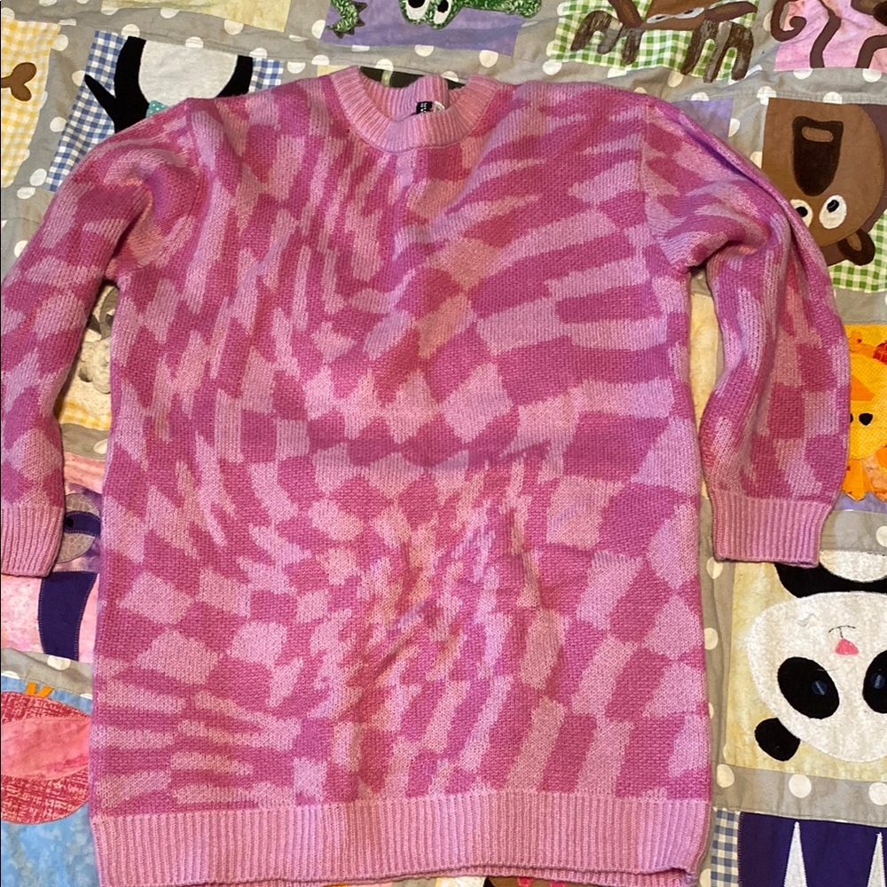 Pink and Cream Patterned Sweater